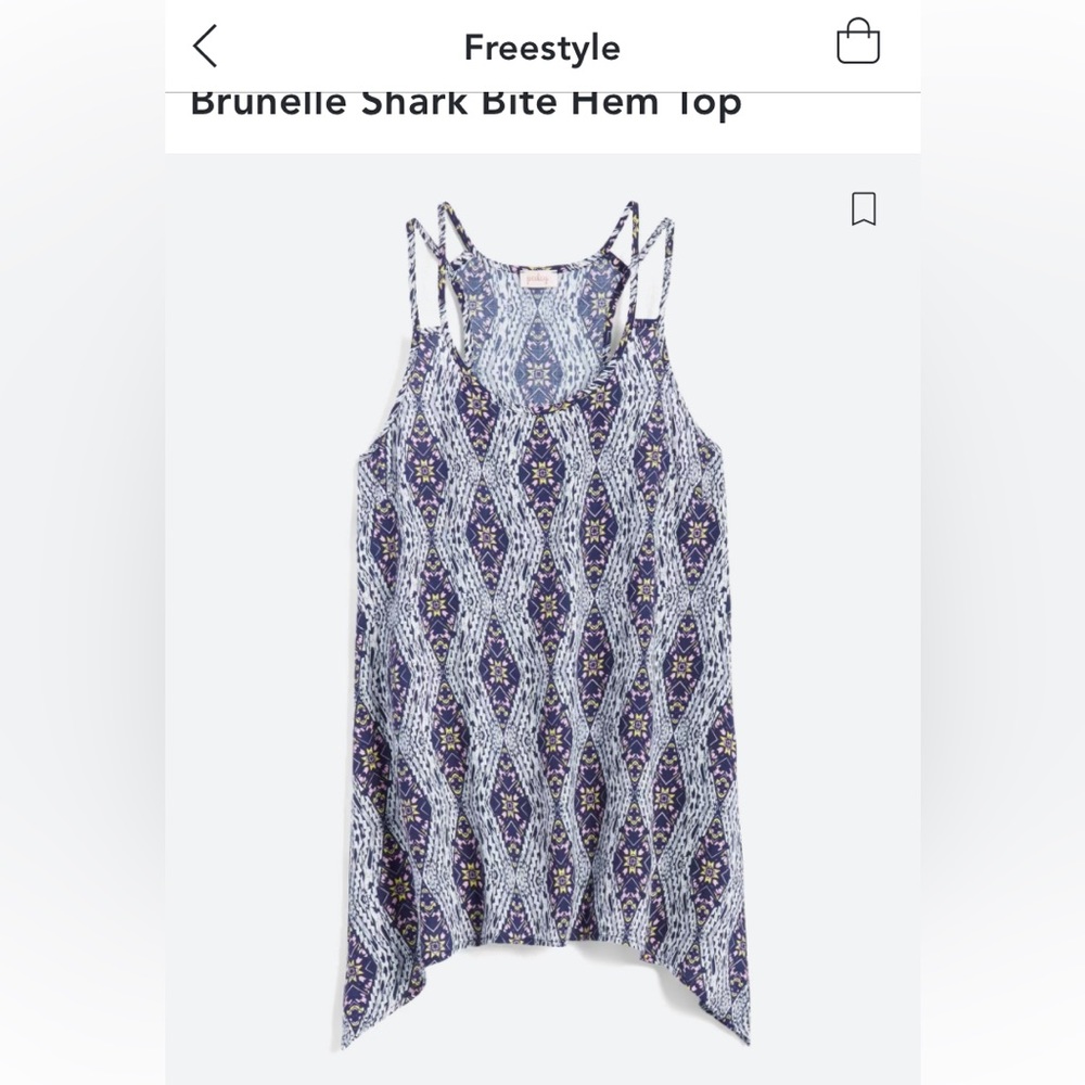 (M) Pixley Brunelle shark bite hem top